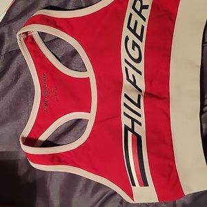 Tommy Hilfiger-red and white sports bra Size: XSmall